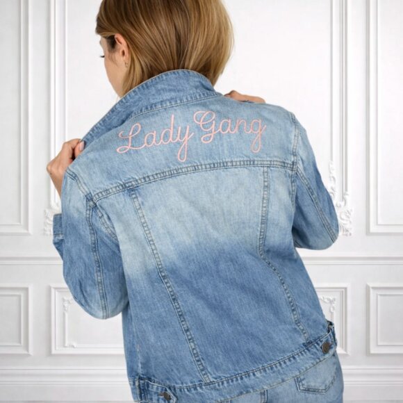 M/L STS Blue Lady Gang Distressed Denim Jacket - Picture 3 of 4